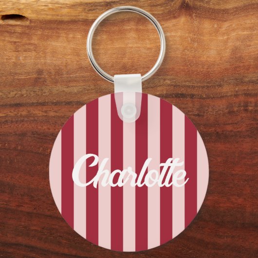 Stylist Schattige Sweet Red Heart Pattern Monogram Sleutelhanger (Voorkant)