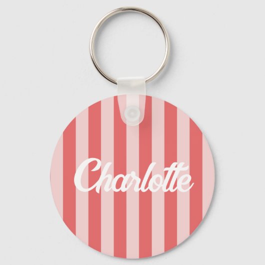 Stylist Schattige Sweet Red Heart Pattern Monogram Sleutelhanger (Voorkant)