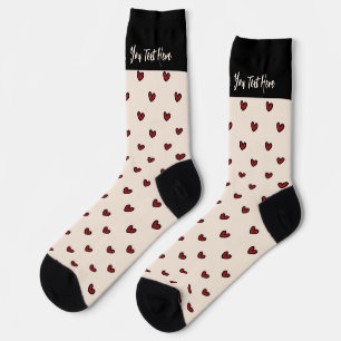 Stylist Schattige Sweet Red Heart Pattern Monogram Sokken