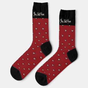 Stylist Schattige Sweet Red Heart Pattern Monogram Sokken