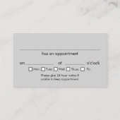 Stylist Silver Appointment Visitekaartje (Achterkant)