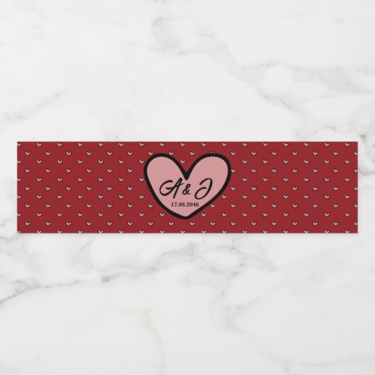 Stylist Sweet Heart Gepersonaliseerde sjabloon bru Waterfles Etiket (Enkel label)