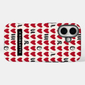 Stylist Sweet Heart Pattern Monogram iPhone Case (Achterkant (horizontaal))