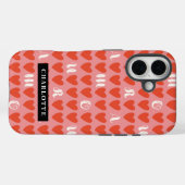 Stylist Sweet Heart Pattern Monogram iPhone Case (Achterkant (horizontaal))