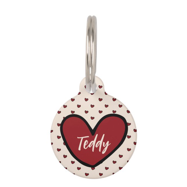 Stylist Sweet Heart Persoonlijke sjabloon Huisdier Huisdierpenning (Voorkant)