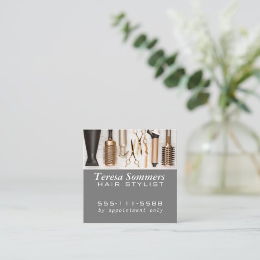 Stylist Tools Modern Vierkante Visitekaartje (Staand voorkant)