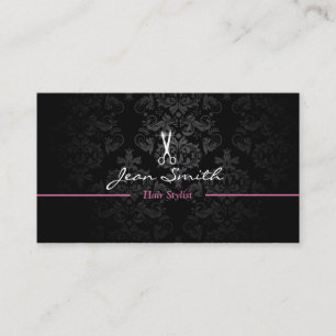 Styliste de cheveux Dark Damask Carte de visite v2
