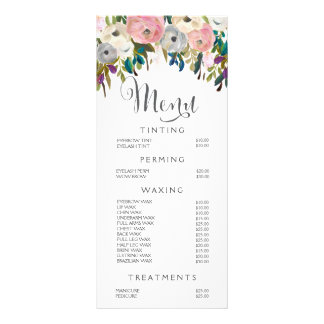 Styliste de Salon Floral Peint Menu Tarifs