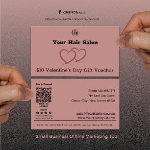 Styliste Valentine's Day Cadeau 10 $ Bon cadeau Ca