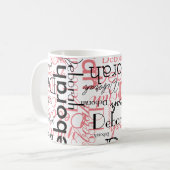 Stylistiquement Personnalisée Mug rose noir pour e (Devant gauche)