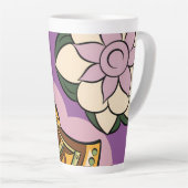 Stylized Axe and Flower Design Latte Mok (Rechterhoek)