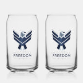 Stylized Blue Eagle "Freedom Within" Blikvorm Glas (Achterkant)