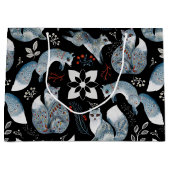 Stylized blue foxes with intricate floral designs Groot Cadeauzakje (Voorkant)