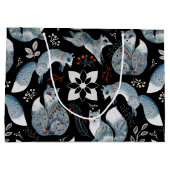 Stylized blue foxes with intricate floral designs Groot Cadeauzakje (Achterkant)