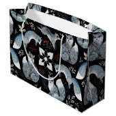 Stylized blue foxes with intricate floral designs Groot Cadeauzakje (Achterkant Gekanteld)