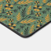 Stylized botanical orange and black floral pattern (Coin)