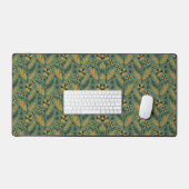 Stylized botanical orange and black floral pattern (Clavier et souris)