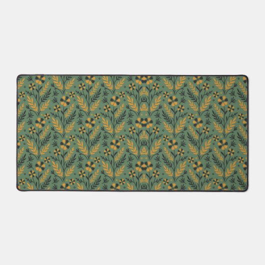 Stylized botanical orange and black floral pattern (Recto)