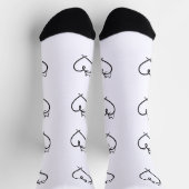 Stylized Cat Heart Print Socks Sokken (Top)