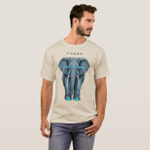 Stylized Elephant Graphic with Power Theme T-shirt (Voorkant volledig)