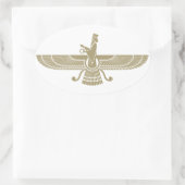 Stylized Faravahar Ovale Sticker (Tas)