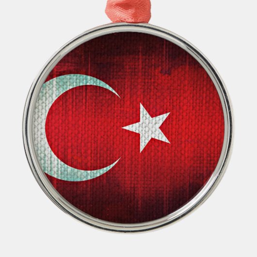 Stylized Flag of Turkey Metalen Ornament (Voorkant)