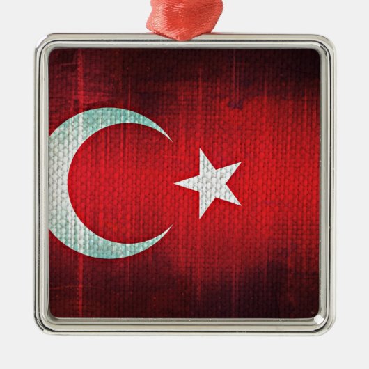 Stylized Flag of Turkey Metalen Ornament (Voorkant)