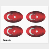 Stylized Flag of Turkey Ovale Sticker (Vel)