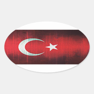 Stylized Flag of Turkey Ovale Sticker