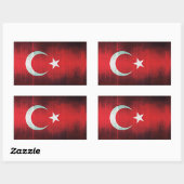 Stylized Flag of Turkey Rechthoekige Sticker (Vel)