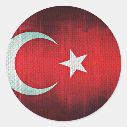 Stylized Flag of Turkey Ronde Sticker (Voorkant)