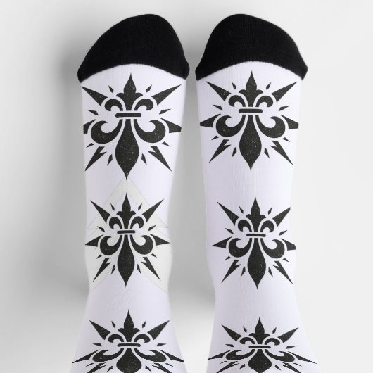 "Stylized Fleur-de-lis" Crew Socks Sokken (Top)