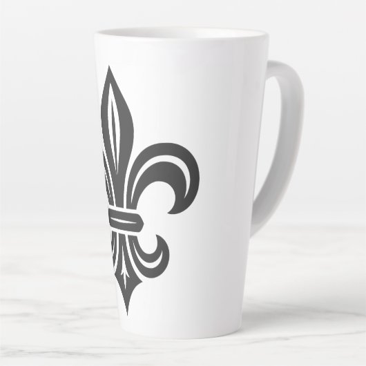 "Stylized Fleur-de-lis" Latte Mug (Angle droit)