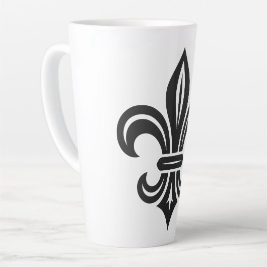 "Stylized Fleur-de-lis" Latte Mug (Angle gauche)