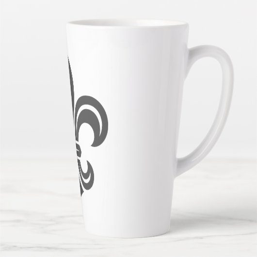"Stylized Fleur-de-lis" Latte Mug Latte Mok (Rechts)