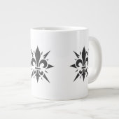 "Stylized Fleur-de-lis" Specialty Mug Extra Grote Beker (Voorkant rechts)
