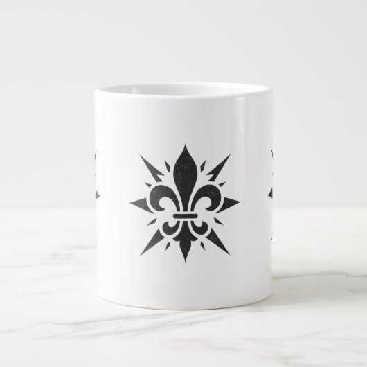 "Stylized Fleur-de-lis" Specialty Mug Extra Grote Beker (Voorkant)
