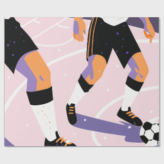 Stylized Football Players Dribbling a Soccer Ball Cadeaupapier