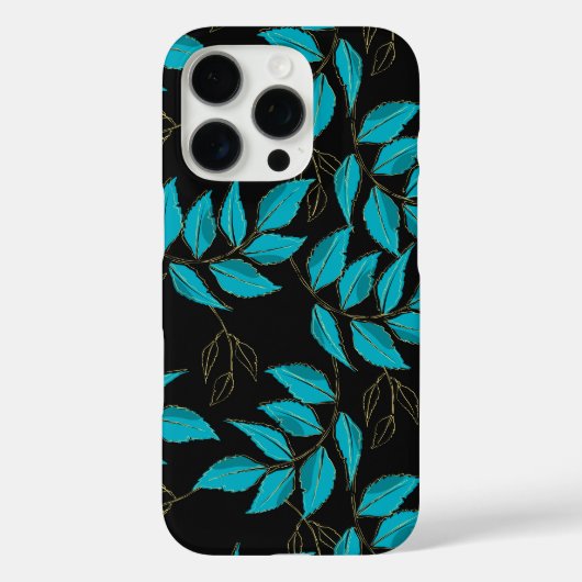 Stylized pattern featuring clusters of blue leaves Case-Mate iPhone case (Achterkant)