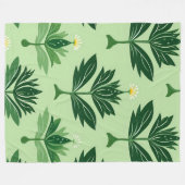 Stylized Plant Pattern – Harmony in Green Fleece Deken (Voorkant (Horizontaal))