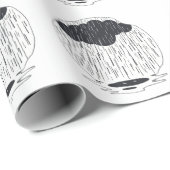 Stylized Rain Cloud with Falling Rain and Puddle Cadeaupapier (Rol Hoek)