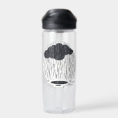 Stylized Rain Cloud with Falling Rain and Puddle Waterfles (Achterkant)