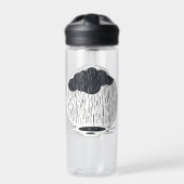 Stylized Rain Cloud with Falling Rain and Puddle Waterfles (Voorkant)