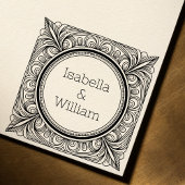 Stylized Scrollwork Couple Self-Inking Stamp Zelfinktende Stempel