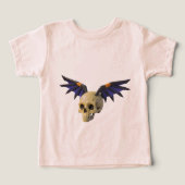 Stylized Skull with Angular Colorful Wings (Design Recto)