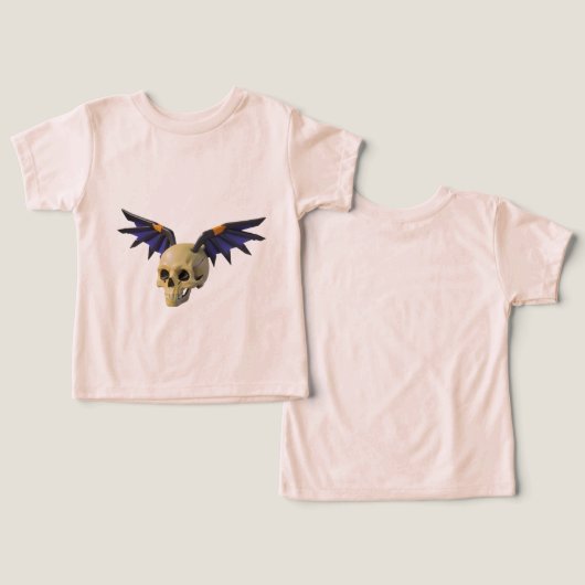Stylized Skull with Angular Colorful Wings (Design Recto & Verso)