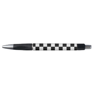 Stylo à damiers carré noir et blanc
