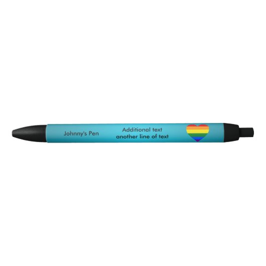 Stylo à encre noire pour coeur LGBT (Devant)
