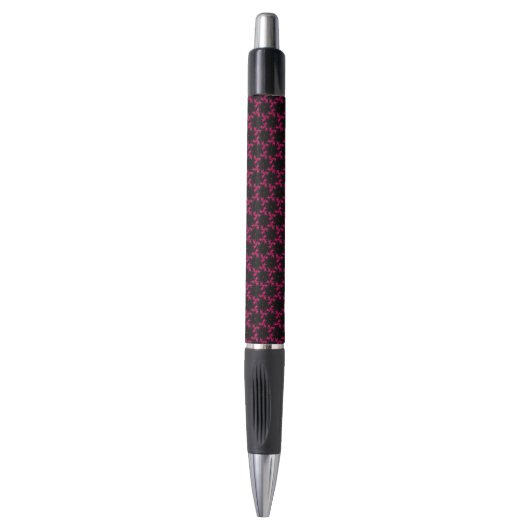 Stylo à grappes de fleurs rose et noire (Devant (Vertical))