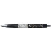 Stylo à lettre personnalisée avec design en marbre (Devant)